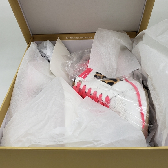 Michael Kors Billie Trainer Neon Pink White Cheeta - Picture 8 of 8